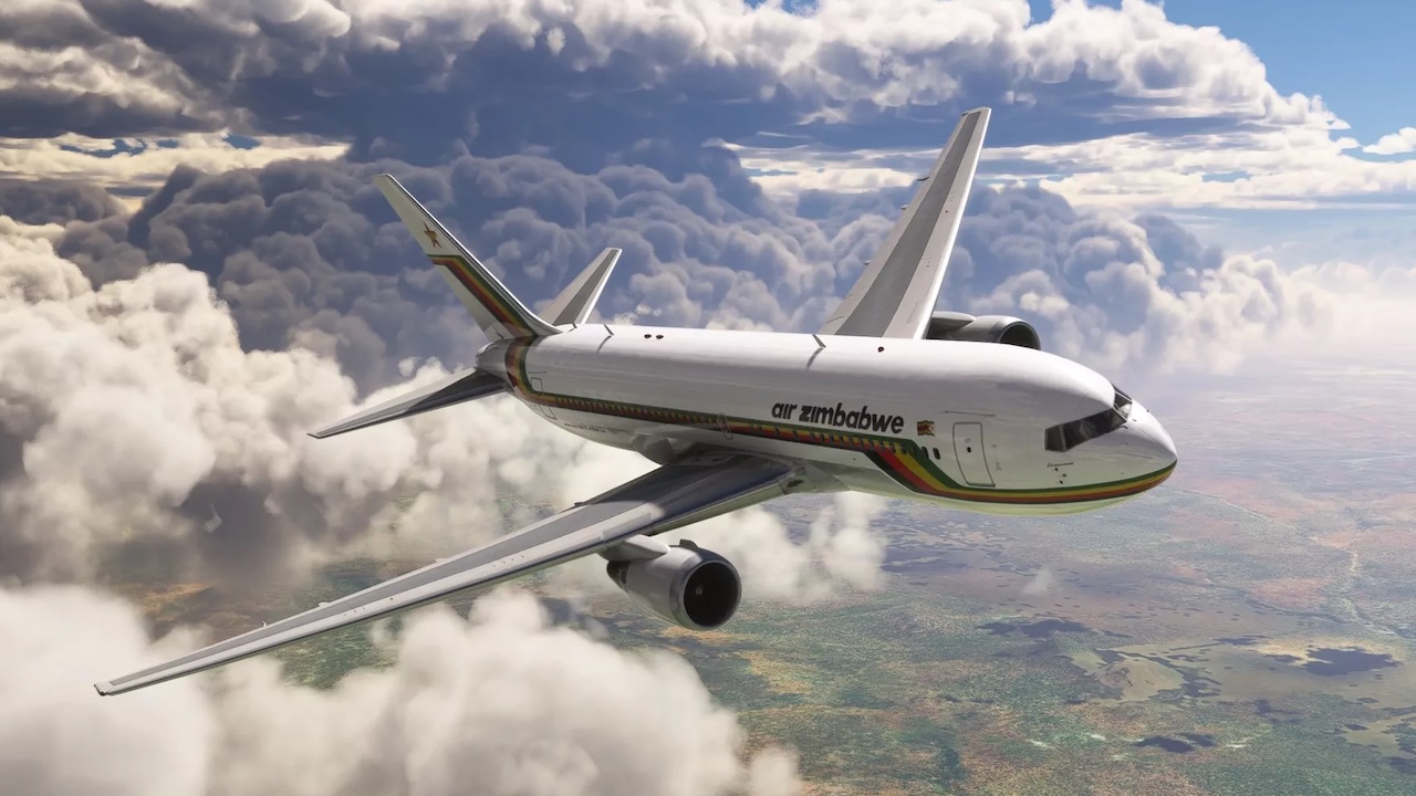 RHDSimulations Boeing 767-200/200ER в полете над облаками в MSFS