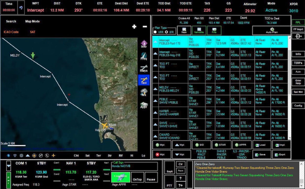 Pilot2ATC v2.7.0.3 Beta2 – скриншот интерфейса управления воздушным движением
