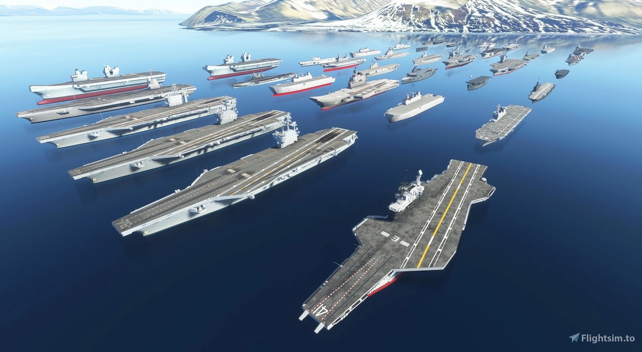 Скриншот группы авианосцев superspud Aircraft Carrier Group v3.9.0 в Microsoft Flight Simulator