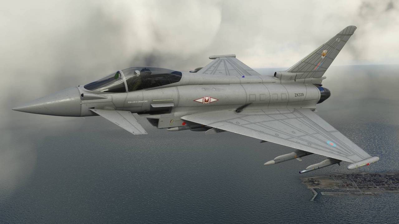 Eurofighter EF2000 Typhoon — детальный кокпит и внешний вид в MSFS