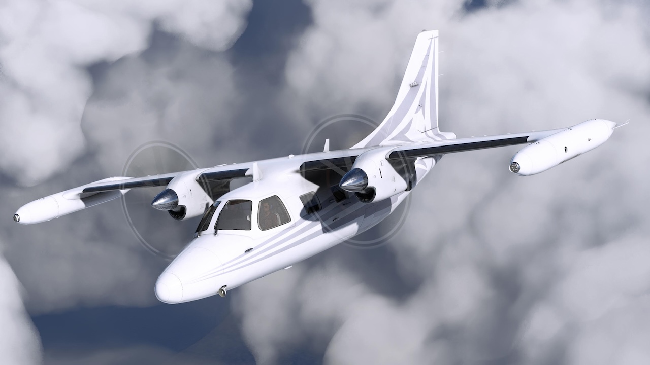 Mitsubishi MU-2 v1.0.22 в Microsoft Flight Simulator, турбовинтовой бизнес-джет