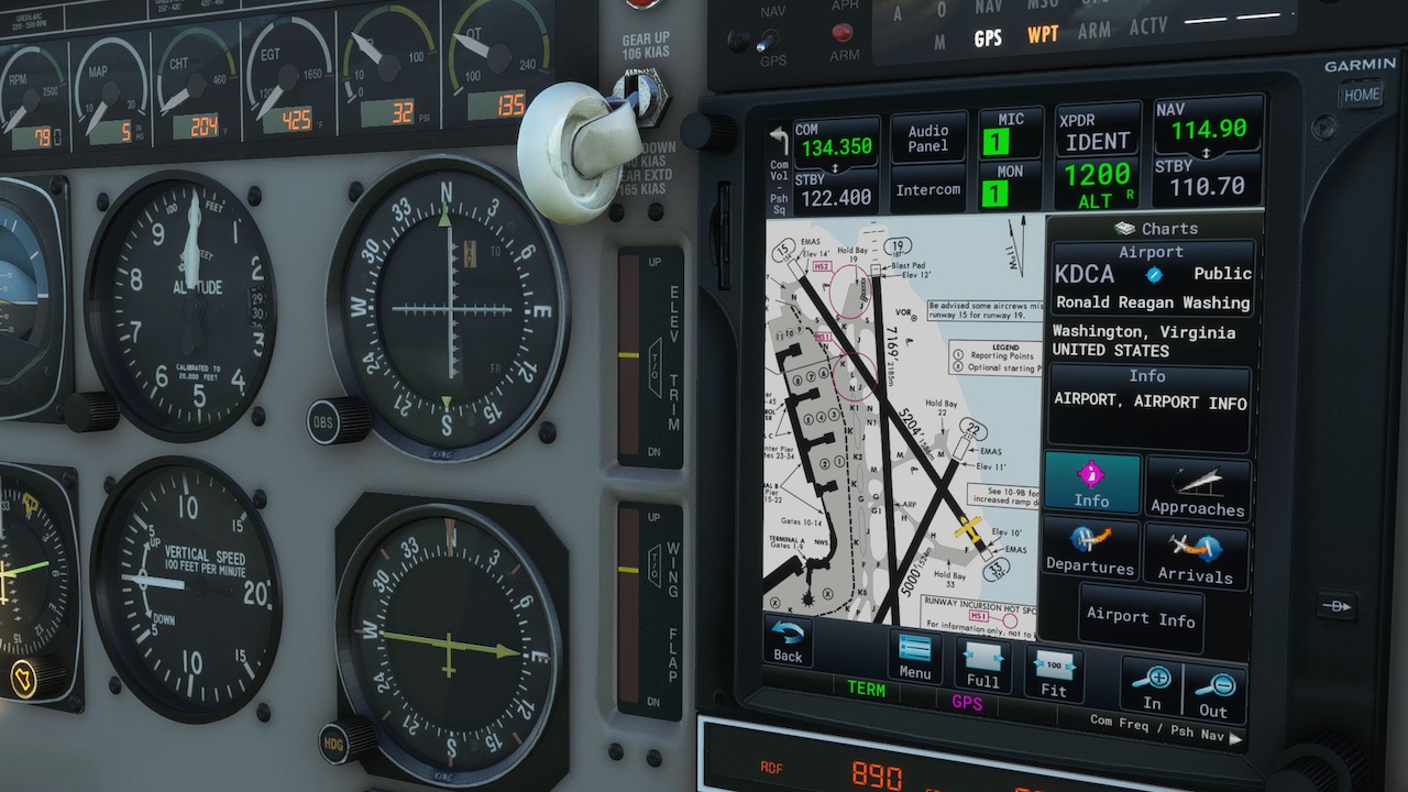 Интерфейс PMS50 GTN750 Premium в Microsoft Flight Simulator